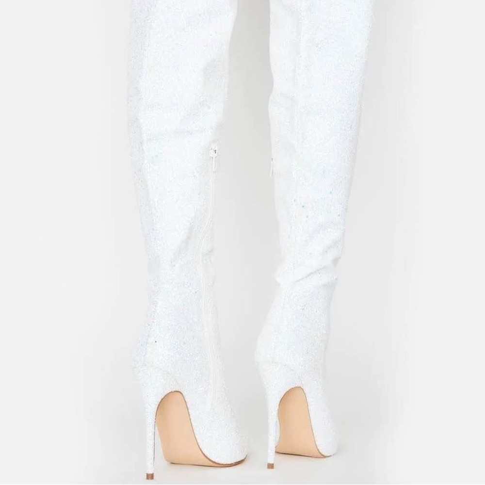 Pleaser Arctic court order over the knee thigh high women’s boots us size 8 nwt